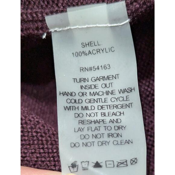 Calvin Klein Dress Womens Small Burgundy Studded Sweater Sheath 3/4 Bell Sleeve - Picture 9 of 10